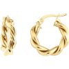 Earrings Ritani | 14Kt Gold 10X4Mm Braided Double Tube Hoop