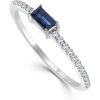 Rings Ritani | 14Kt Gold 0.20 Ctw Blue Sapphire Baguette & Diamond Stackable Ring