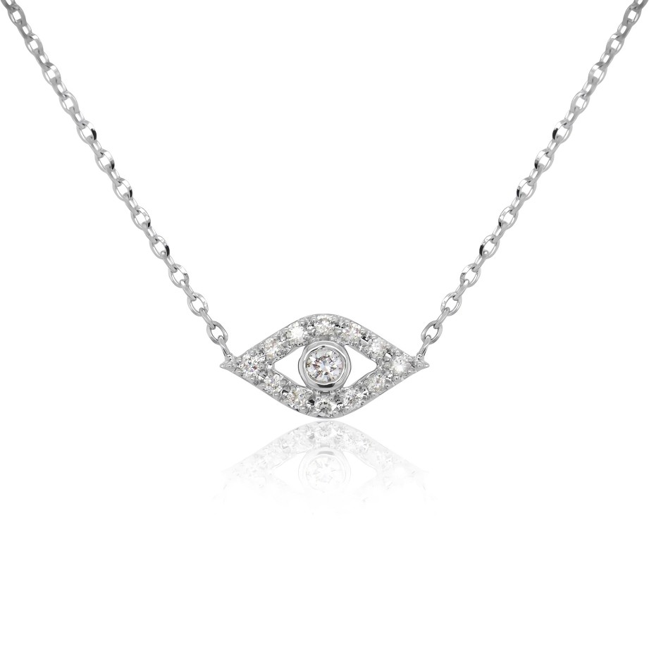 Necklaces Ritani | 14Kt Gold 0.08 Ctw Diamond Evil Eye Necklace