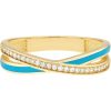 Rings Ritani | 14Kt Gold 0.14 Ctw Diamond And Neon Blue Enamel X Ring