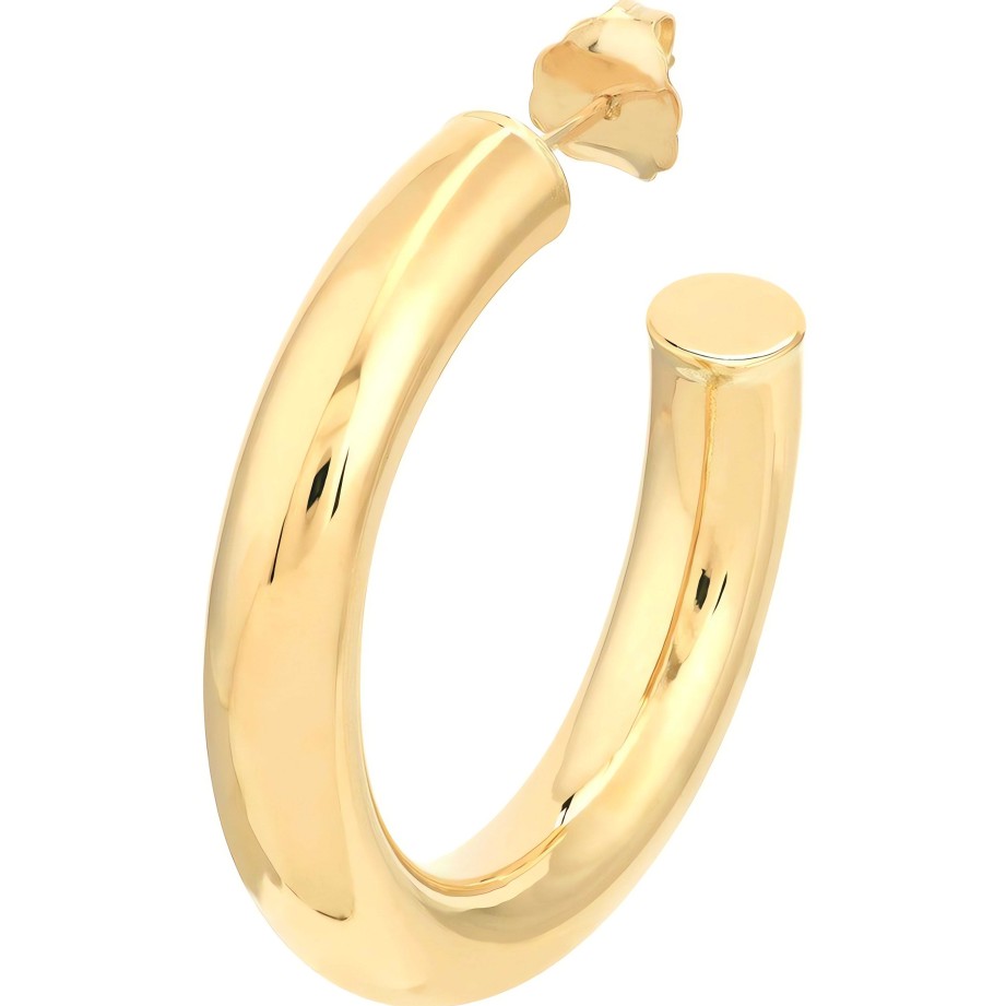 Earrings Ritani | 14Kt Gold 5Mm X 30Mm Tube Hoop Earrings