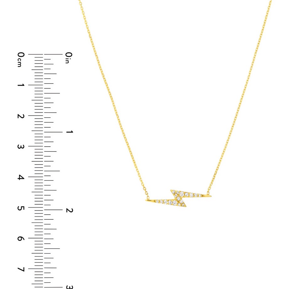 Necklaces Ritani | 14Kt Gold 0.14 Ctw Diamond Thunderbolt Necklace