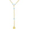 Necklaces Ritani | 14Kt Gold Light Blue Enamel Layered Lariat Necklace