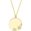 Necklaces Ritani | 14Kt Gold 0.05 Ctw Diamond Stars Medallion Necklace