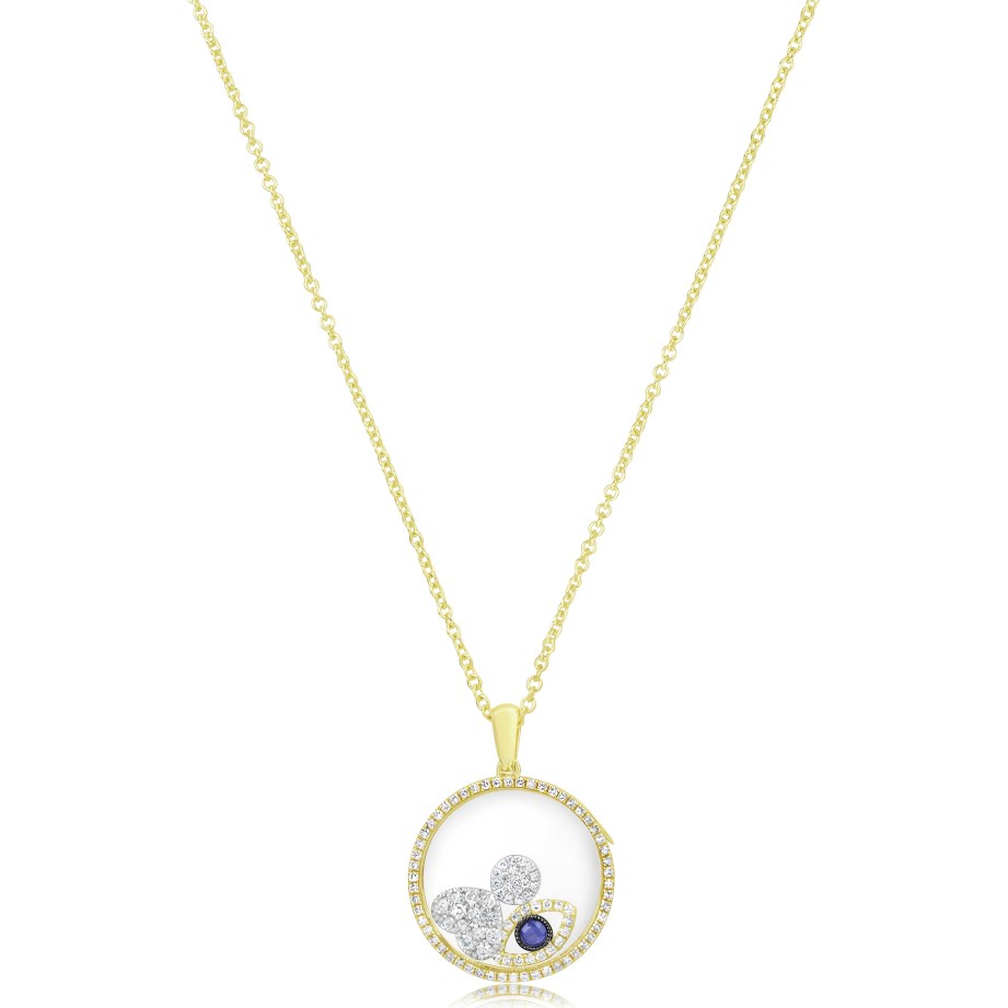 Necklaces Ritani | Meira T 14Kt Gold 0.35 Ctw Diamond Symbol Shaker Pendant