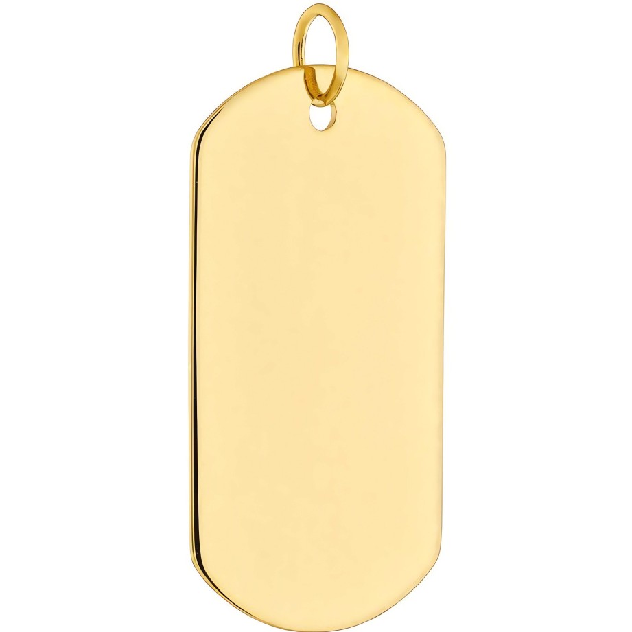 Men'S Jewelry Ritani | Men'S 14Kt Gold Large Engravable Dog Tag Pendant